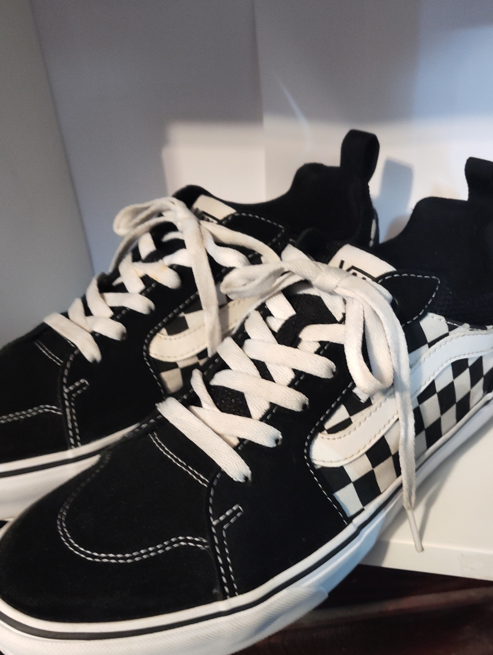 Vans Black & White Checkerboard Low-Top Skate Sneakers